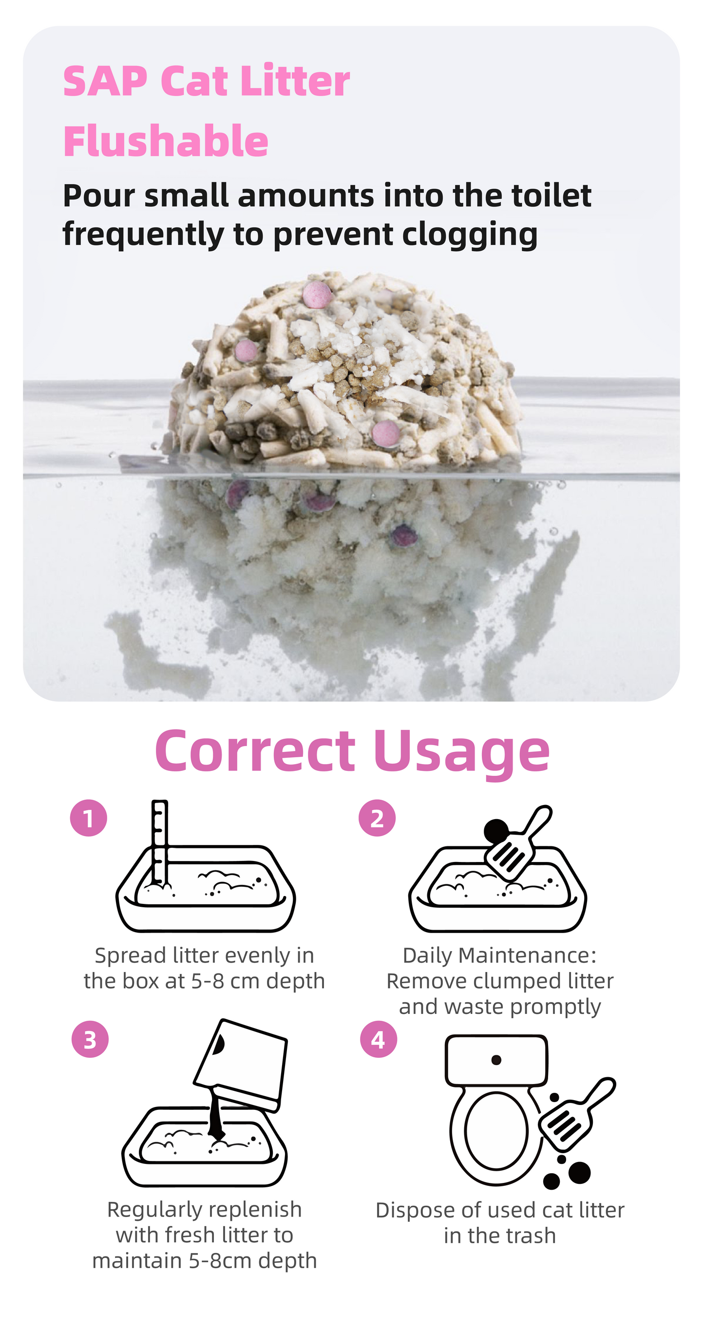 Pink Wish Multi-Function Mixed Cat Litter